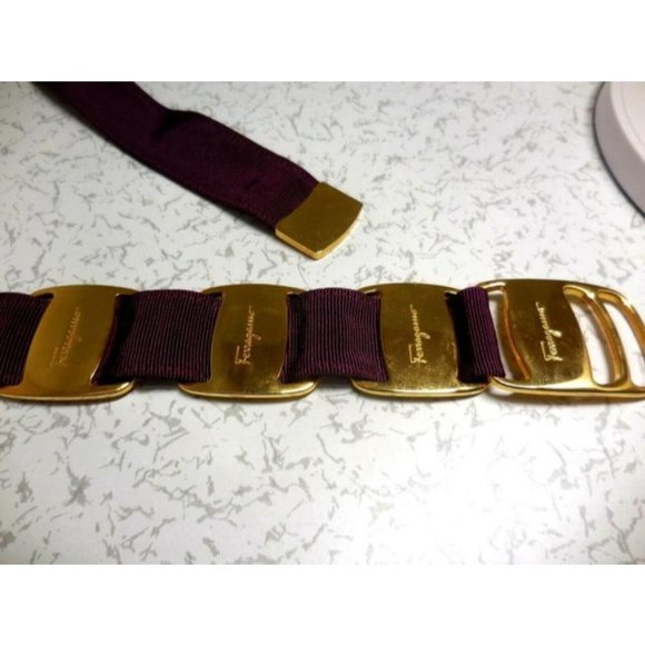 Salvatore Ferragamo VARA Purple Grosgrain Belt
